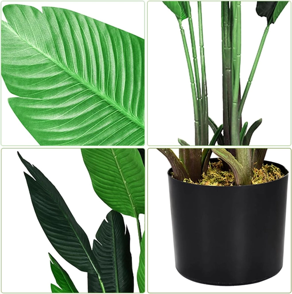 Pianta artificiale, palma artificiale, 110 cm, pianta da interno in vaso, albero artificiale, grande pianta decorativa per giardino, soggiorno e ufficio