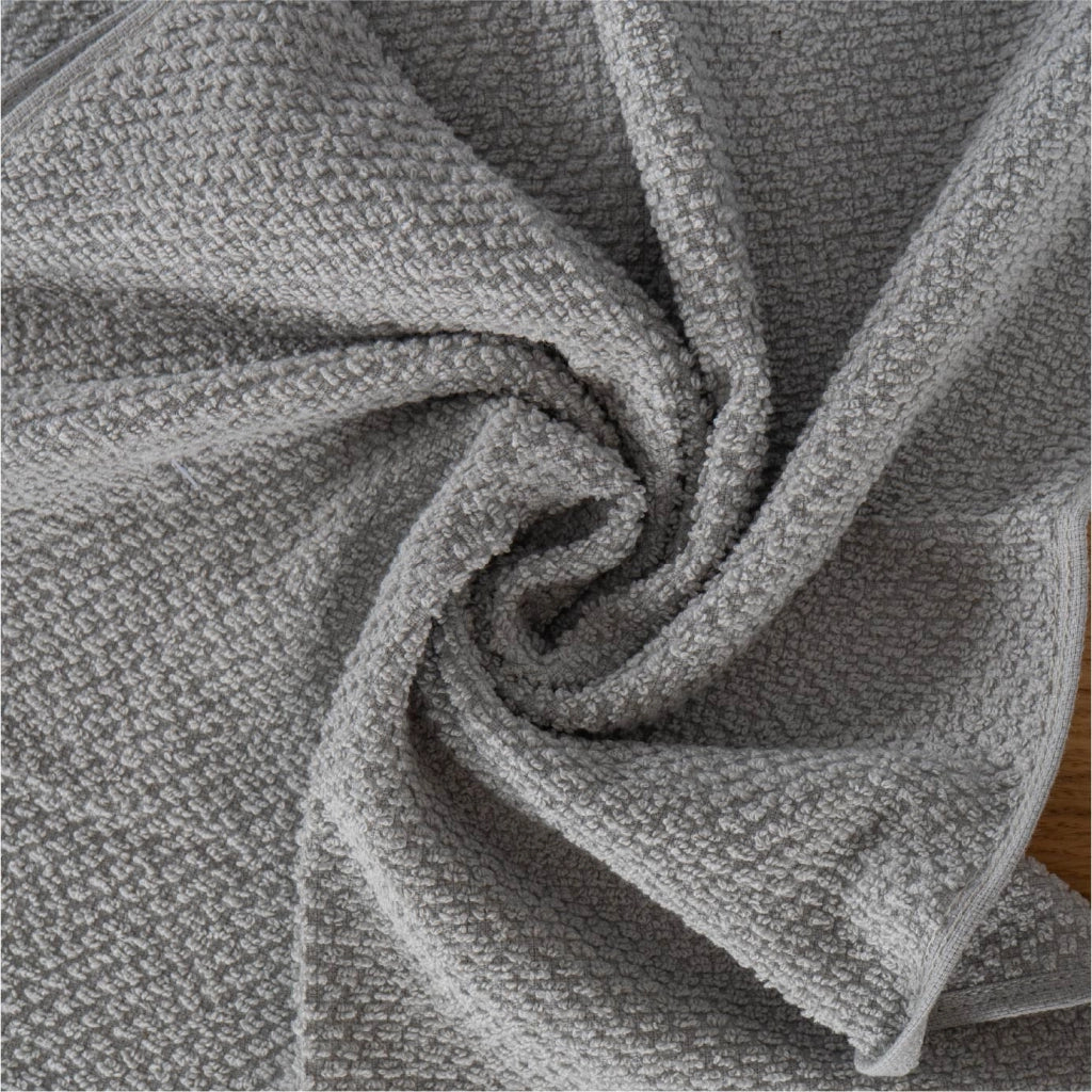 Set Asciugamani Bagno 3 Pezzi in Cotone 100% 430 GSM, Telo Doccia 70x140 cm, Asciugamano Viso 50x100 cm e Ospite 40x50 cm, Effetto Popcorn Morbido e Assorbente Grigio-Antracite