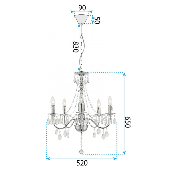Lampada Da Soffitto Ebt015-5cp Gold