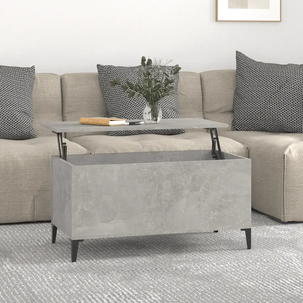 Tavolino salotto | Tavolino da caff¨¨ | Tavolino da Soggiorno Grigio Cemento 90x44,5x45 cm Legno Multistrato