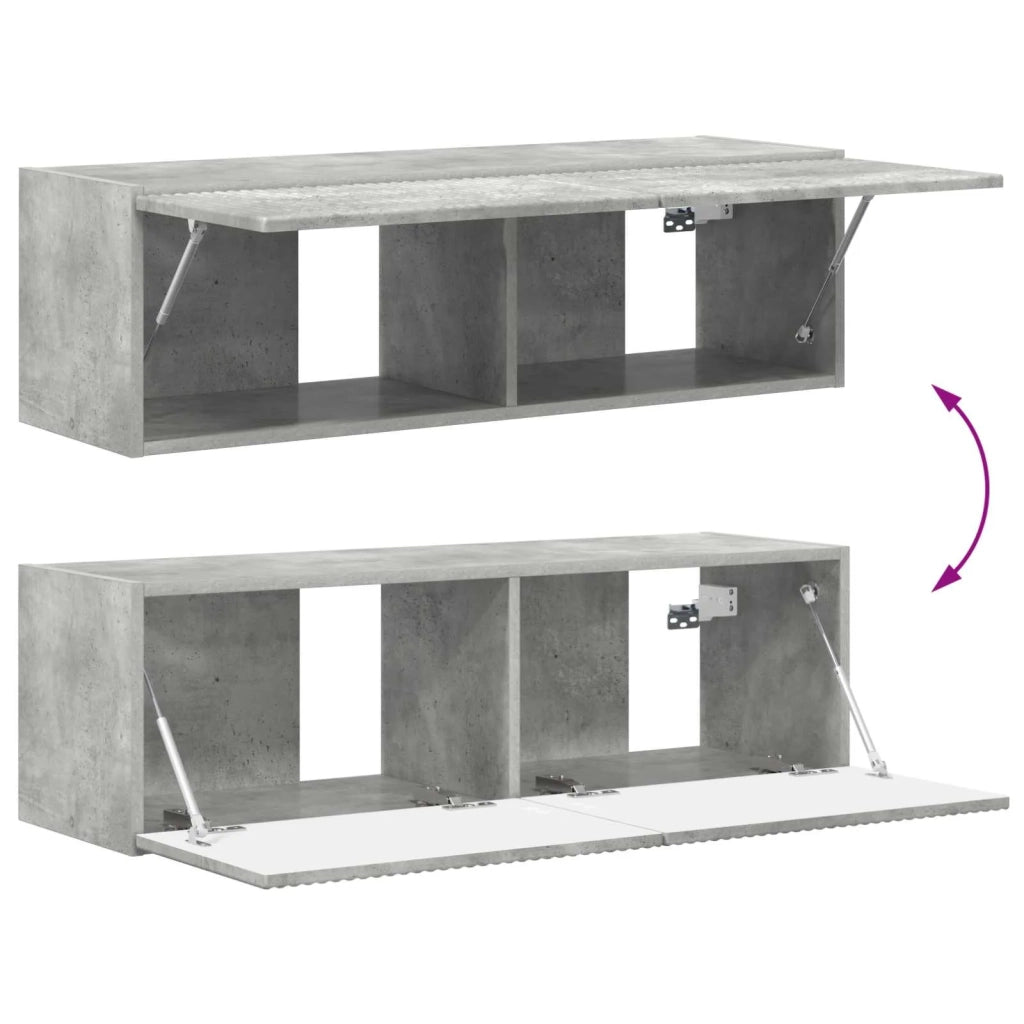 Set di Mobiletto da TV a Parete 4 pcs Grigio cemento
