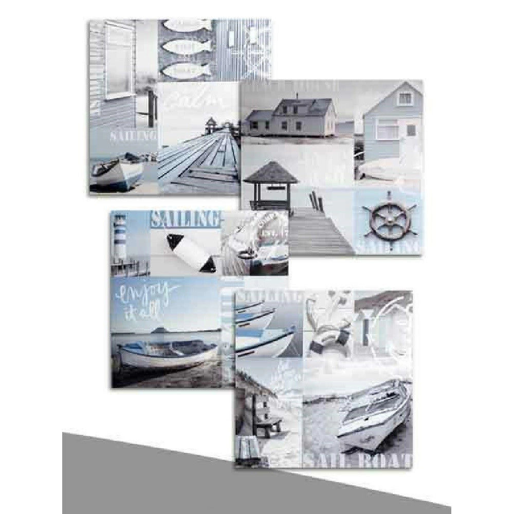 Trade Shop - Quadro Quadretto Decorativo 45x45x1,5cm Tela Su Legno Deluxe Decori Ass. 709661 -
