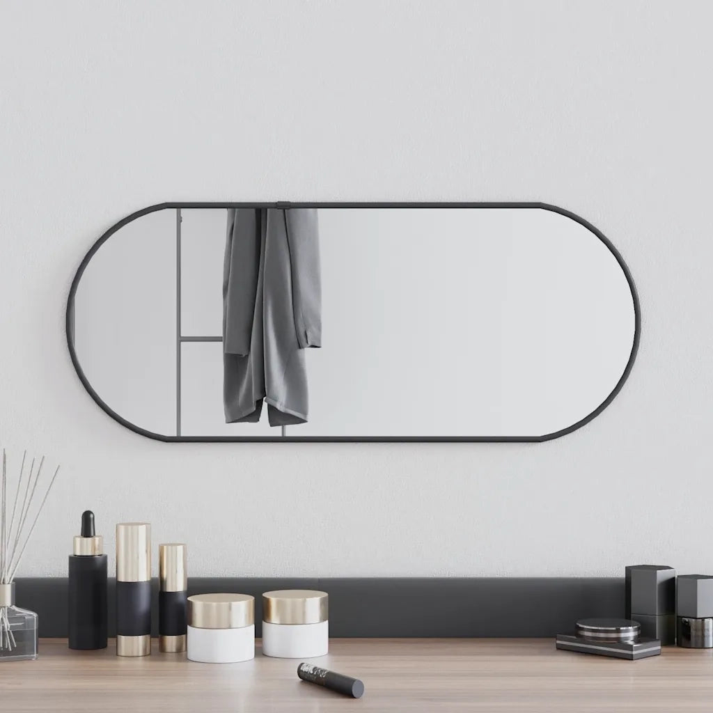 Specchio da Parete Nero 60x25 cm Ovalecod mxl 71758