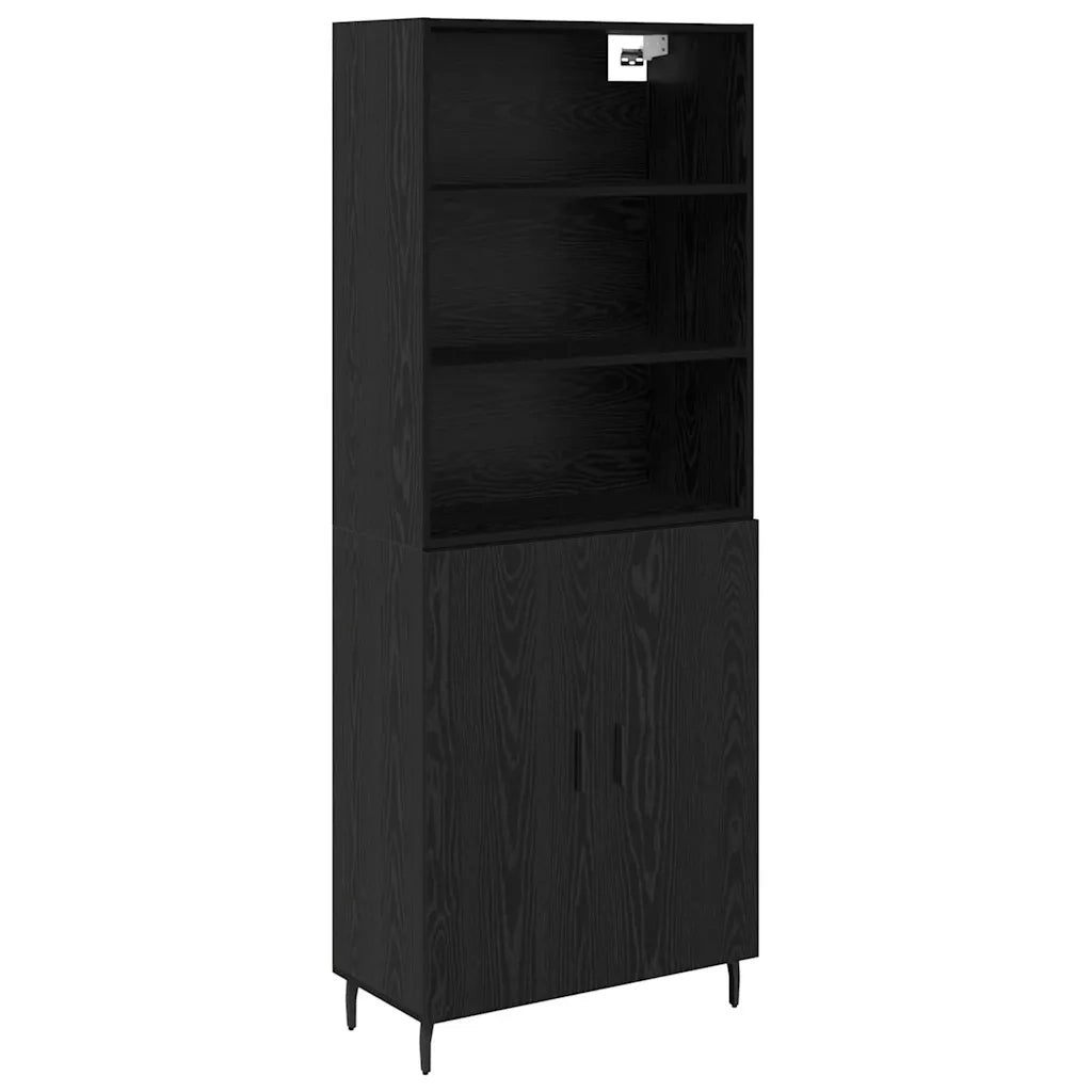 Credenza | Madia | Buffet da pranzo | Armadio da pranzo Rovere Nero 69,5 x 34 x 180 cm