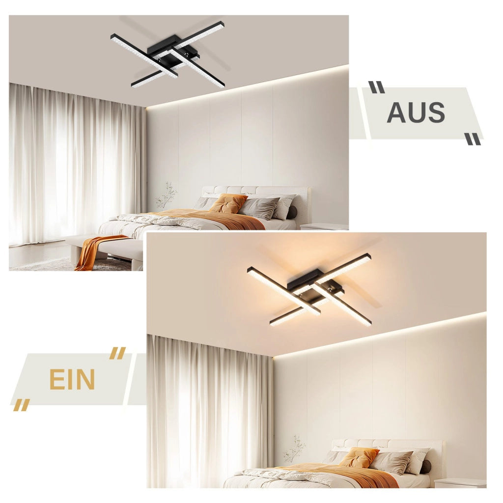 ZMH Lampada da soffitto LED 4 fiamme 20W luce bianca calda per camera letto soggiorno corridoio
