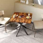 Tavolino da Salotto Quadrato ¨C MINIMAL ¨C Legno e Metallo, Design Moderno, Marrone, 80x80x75 cm