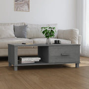Tavolino-Tavolino da soggiorno-Tavolo HAMAR Grigio Scuro 100x55x35 cm Legno Massello di Pino