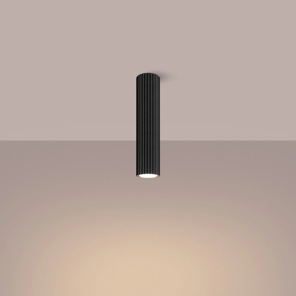 Spot soffitto moderno nero tondo tubo 30cm GU10 Pure Lume