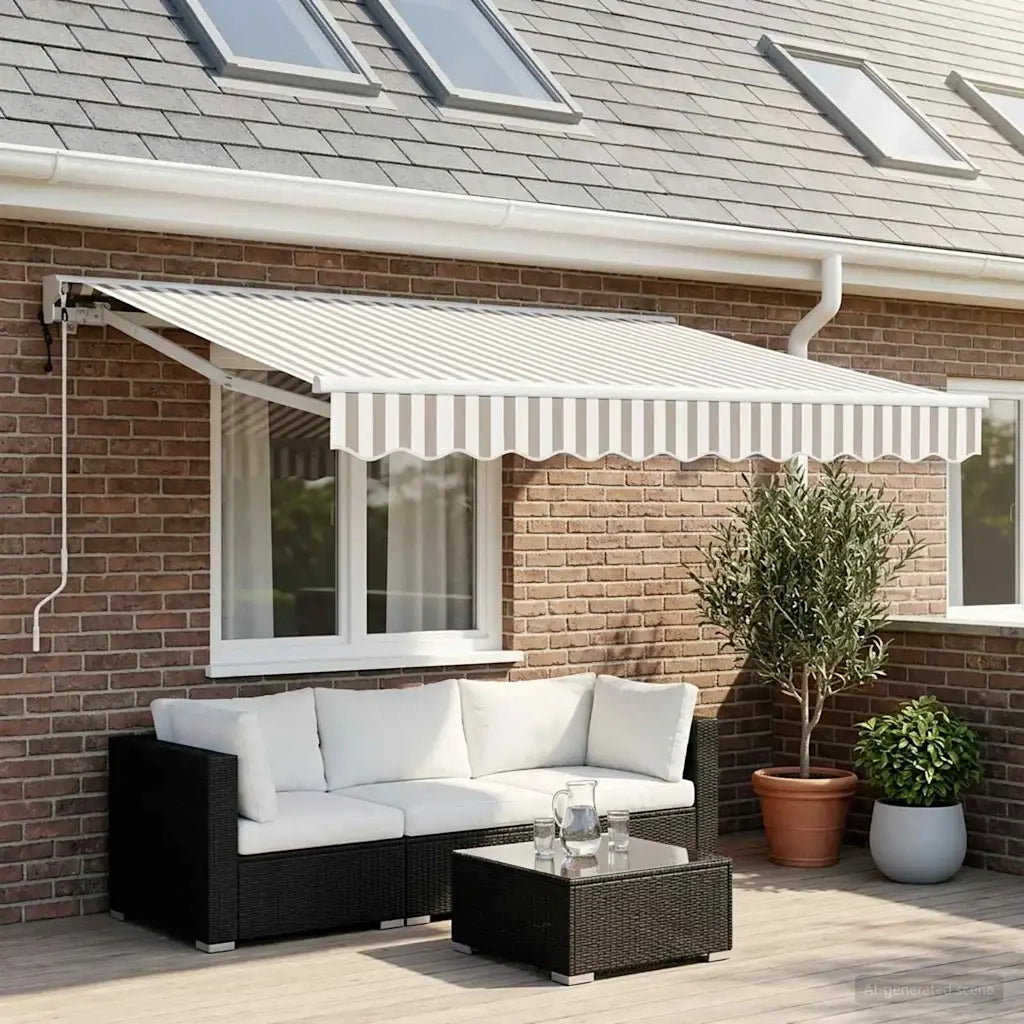 Tenda retrattile Grigio chiaro e bianco 3,5 x 2 m 3425730