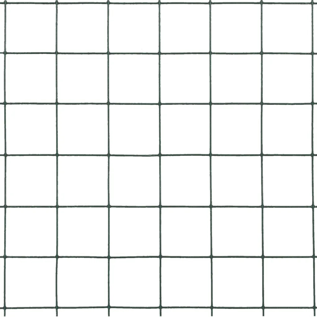 Recinzione in Rete per Pollaio in Acciaio e PVC 10x1,5 m Verde 143628