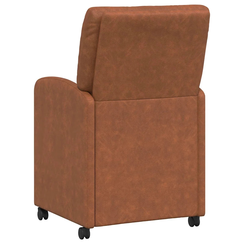 Sedie da Pranzo con Ruote 2 pcs Marrone 57 x 67 x 95 cm