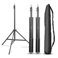WT-803 Stativo per luci con adattatore Set di 3 - Treppiede in alluminio per studio foto, altezza max 208 cm portata max 3,5 kg per flash softbox