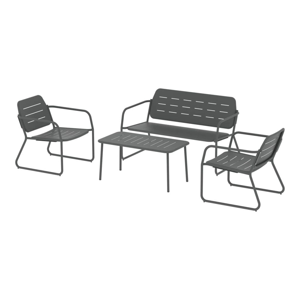 Set di mobili da giardino 4 pezzi acciaio grigio antracite 03_0009419
