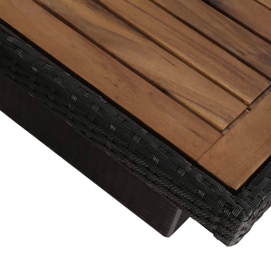 Set da Pranzo da Giardino 7 pz con Cuscini in Polyrattan Nero cod mxl 39822