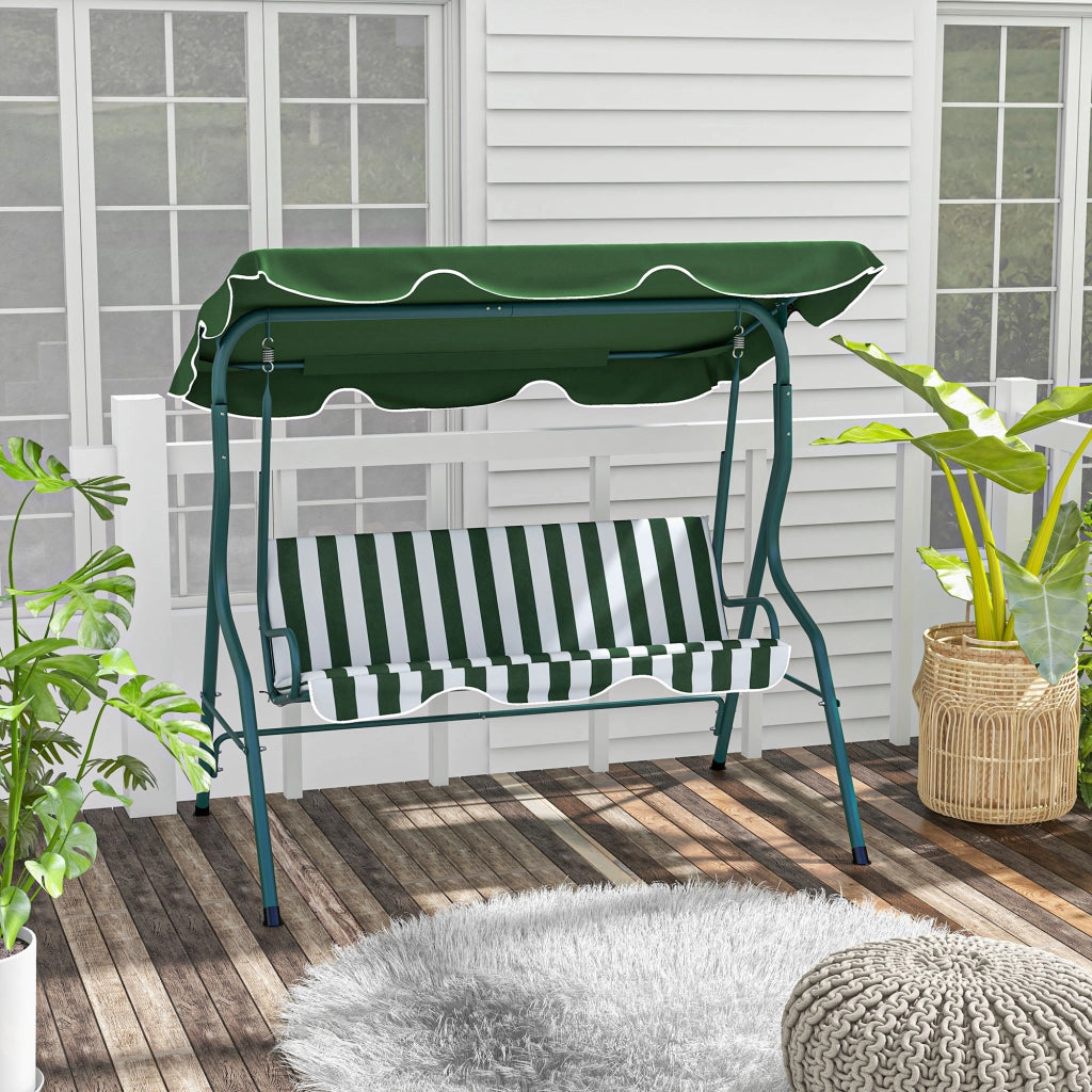 Balancelle Giardino Divano Esterno 3 Posti ¨C zephmum ¨C Grigio Verde Tessuto 200x150x110