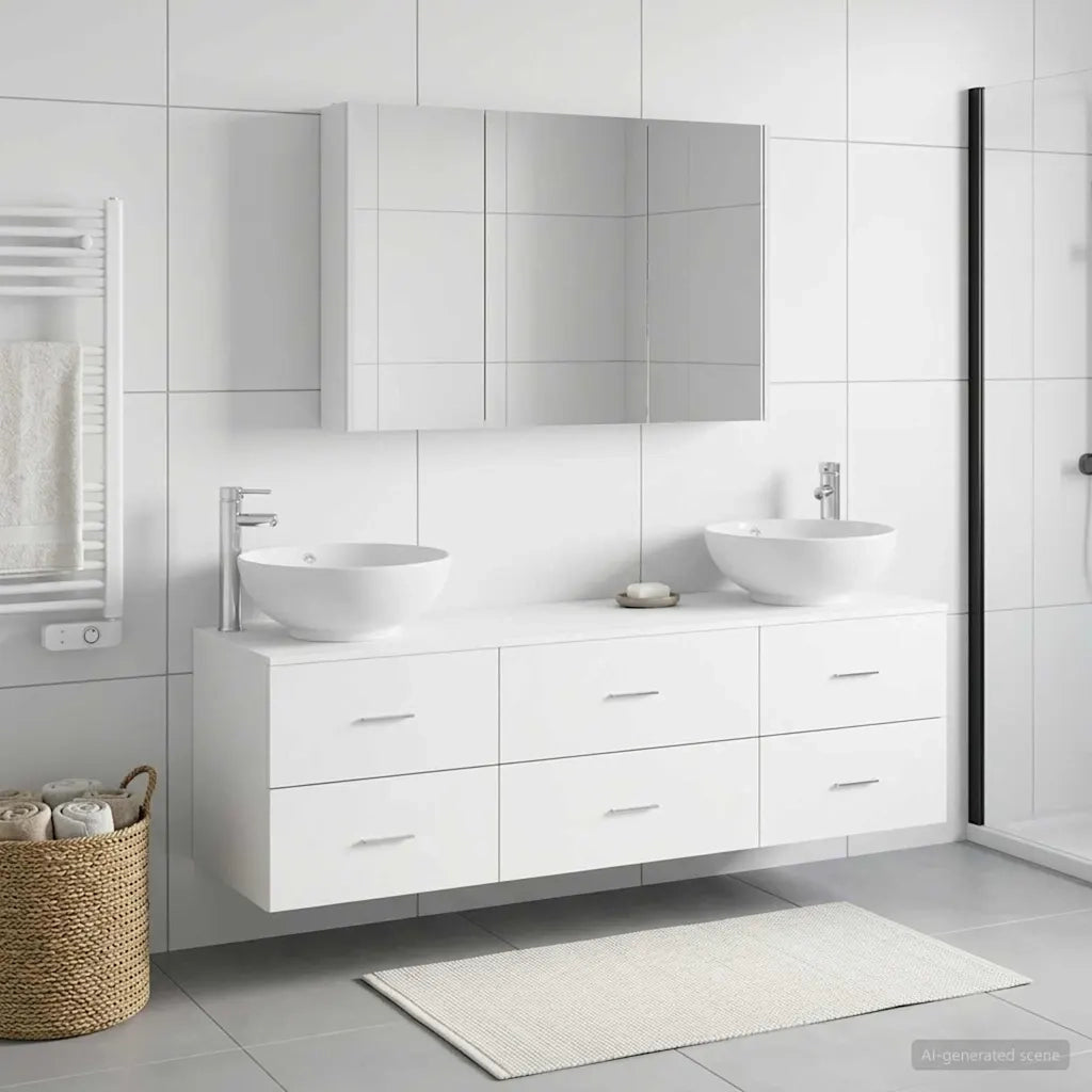 Set di mobili per il bagno 4 pcs Bianco 3406943