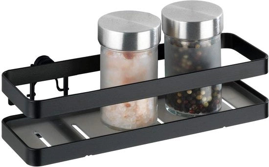 Estante per spezie in legno nero - Organizzatore di spezie da cucina