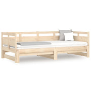 Letto singolo | Letto per adulti | Dormeuse Estraibile in Legno Massello di Pino 2x(90x190) cm
