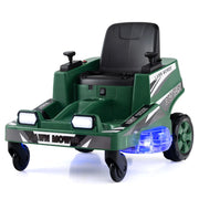 Tosaerba elettrico 12v per bambini auto elettrica per ragazzi con doppie leve-Tosaerba giocattolo da esterno Verde