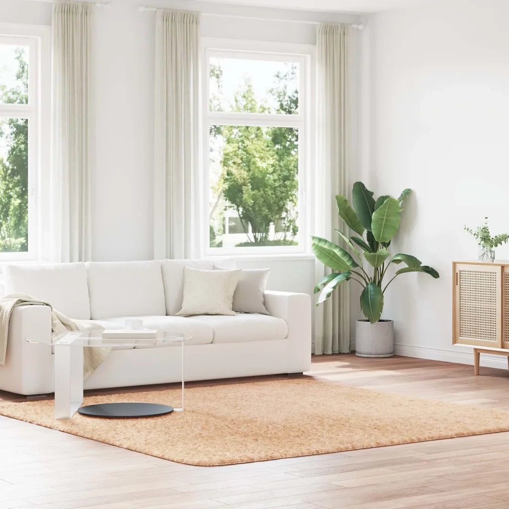 Tappeto Shaggy a Pelo Lungo NAVARRA Beige 240x240 cm poliestere 4102885
