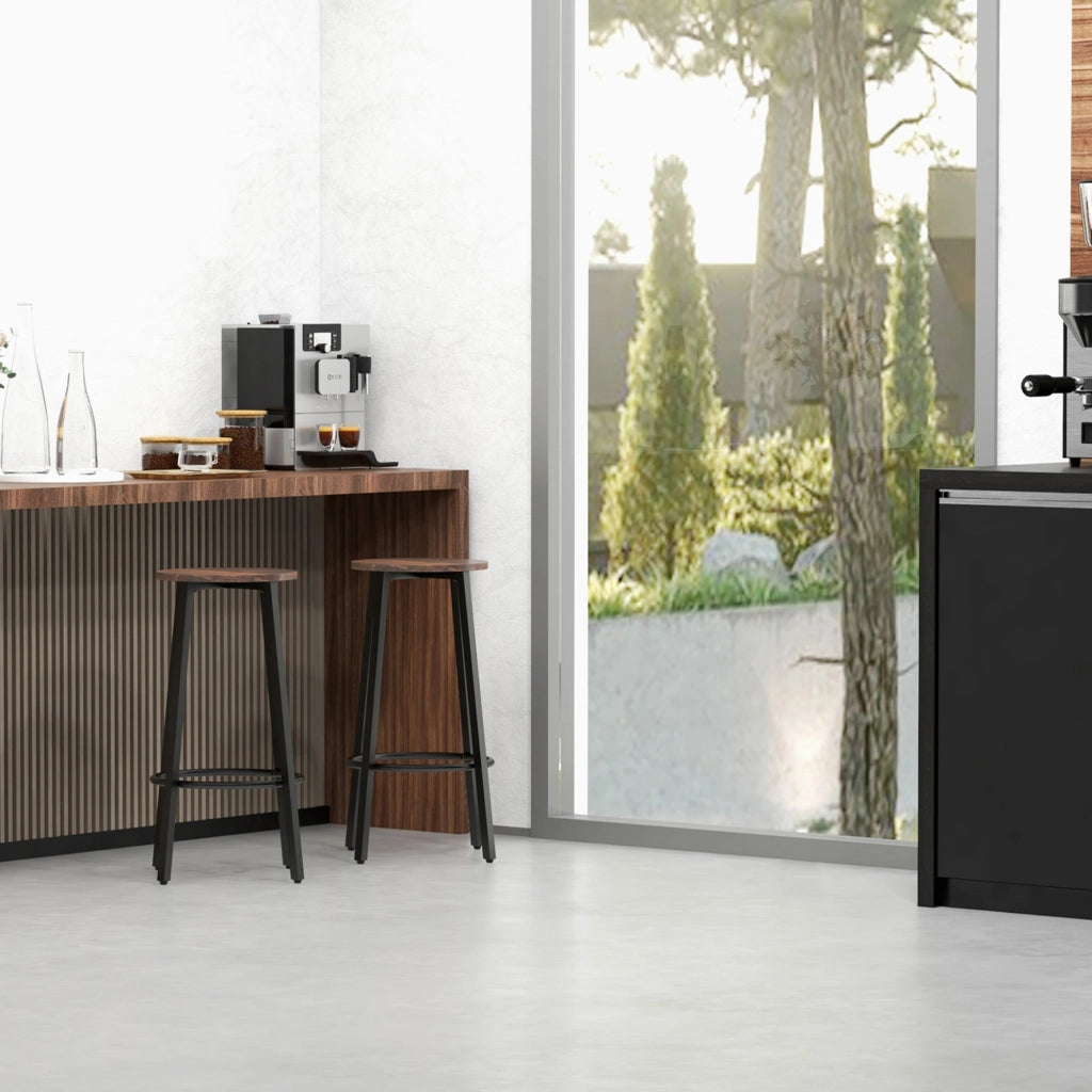 Sgabelli da Bar Set 2 Pezzi ¨C Zephmum ¨C Grigio Metallo 42x42x65