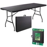 Tavolo da Giardino Pieghevole Antracite Effetto Legno 180 x 74 x 74 cm