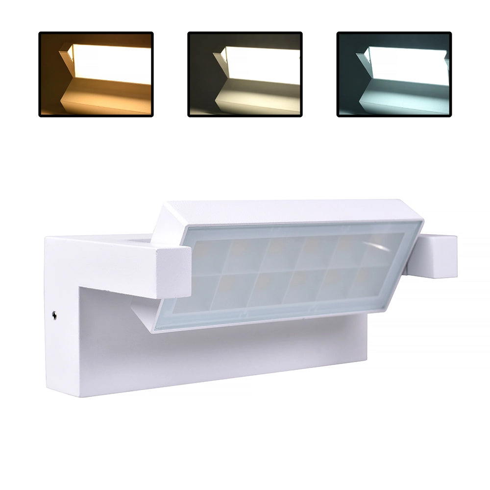 APPLIQUE LED BIANCO 21W DA ESTERNO IP65 - ILLUMINAZIONE REGOLABILE CON CCT SWITCH 3000K - 4000K - 6500K