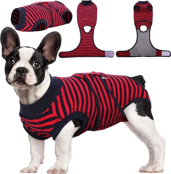 Licheni del corpo dopo castrazione, rabbia, denti, corpo che respira per cani, protezione da perdite per cani, prevenzione di graffi sul corpo, rosso, XS