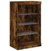 Credenza cassettiera armadio mobile contenitore organizer per cucina soggiorno salotto con luci LED 60,5 x 37 x 100 cm marrone 02_0029887