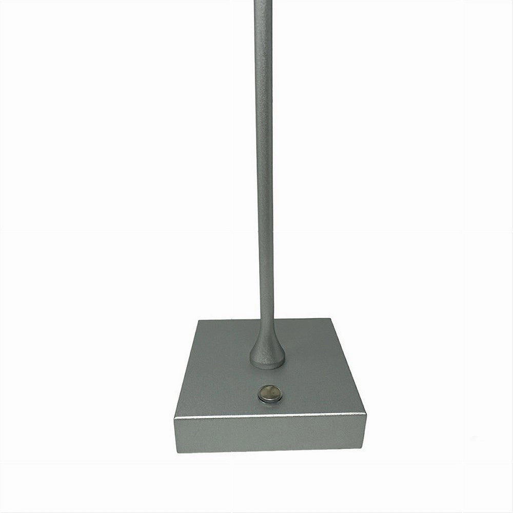 Trade Shop - Lampada Tavolo Ricaricabile Usb 10 Watt 3 Colorazione Di Luce Vari Colori D27-3c - Argento
