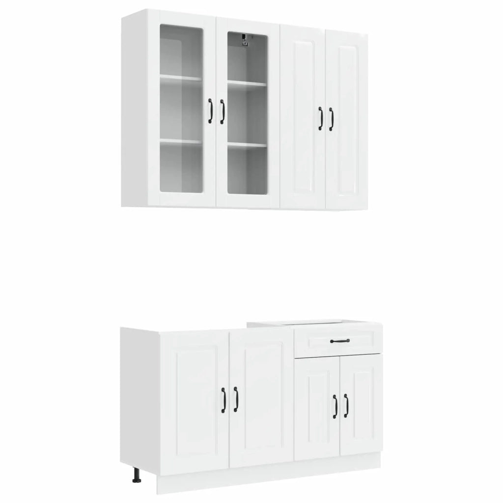 Unità Cucina KALMAR 4 pcs Bianco Lucido Legno ingegnerizzato 3438309