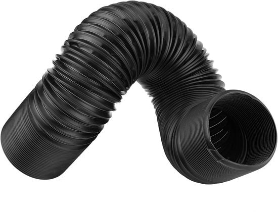 Sistema di Drenaggio Flexibile - Tubo di Acciaio Inossidabile - Ducting - Scheda di Acciaio - 76 mm - 25-100 cm Lunghezza - Nero - Scheda di Ingresso