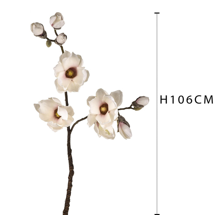 Magnolia Artificiale con 9 Fiori Artificiali Altezza 106 cm