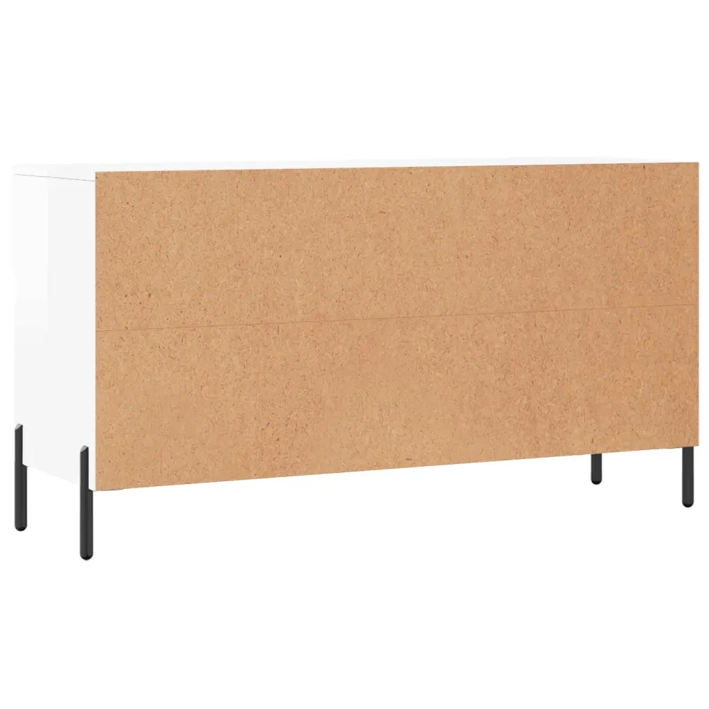 Panca Porta Scarpe-Sgabello-Panca Scarpiera Bianco Lucido 102x35x55 cm Legno Multistrato 270070