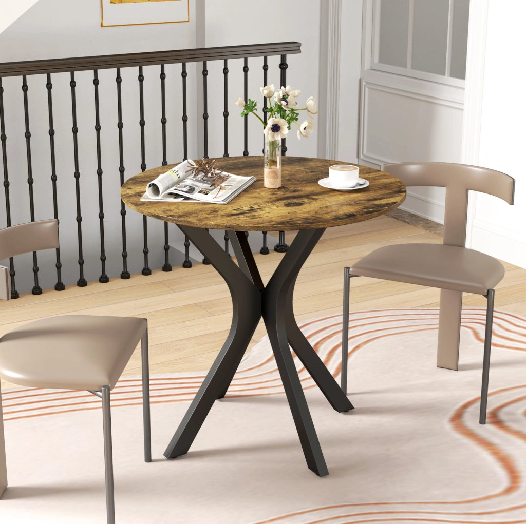 Tavolo rotondo ?78x75 cm per due persone; in legno; marrone