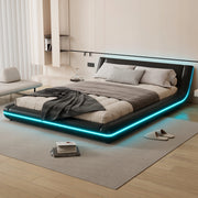 Letto basso 140x200 LED nero - Xylo