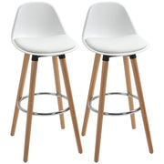 Set 2 sgabelli da bar design scandinavo ¨C zephmum ¨C naturale e bianco 43x43x91 cm