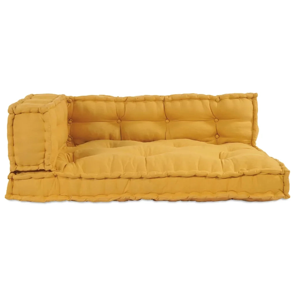 Cuscino per Divano Pallet 3 pz | Cuscini per sedie Giallo 120 x 80 x 38 cm Tessuto
