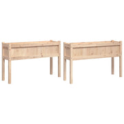2 pz Fioriere | Cassetta per fiori | Vaso da Giardino con Gambe in Legno Massello di Pino