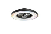 PLAFONIERA LED VENTILATORE GARBIN NERO 40W 5500LM CCT DIMMERABILE CON TELECOMANDO RF INCLUSO E SPEAKER BLUETOOTH 15X54,5CM