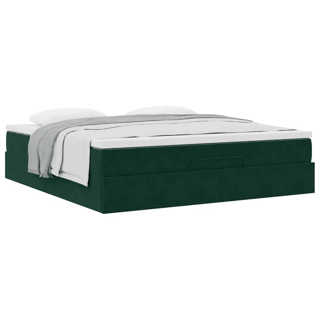 Struttura Letto Pouf con Materasso 180x200 cm in Velluto