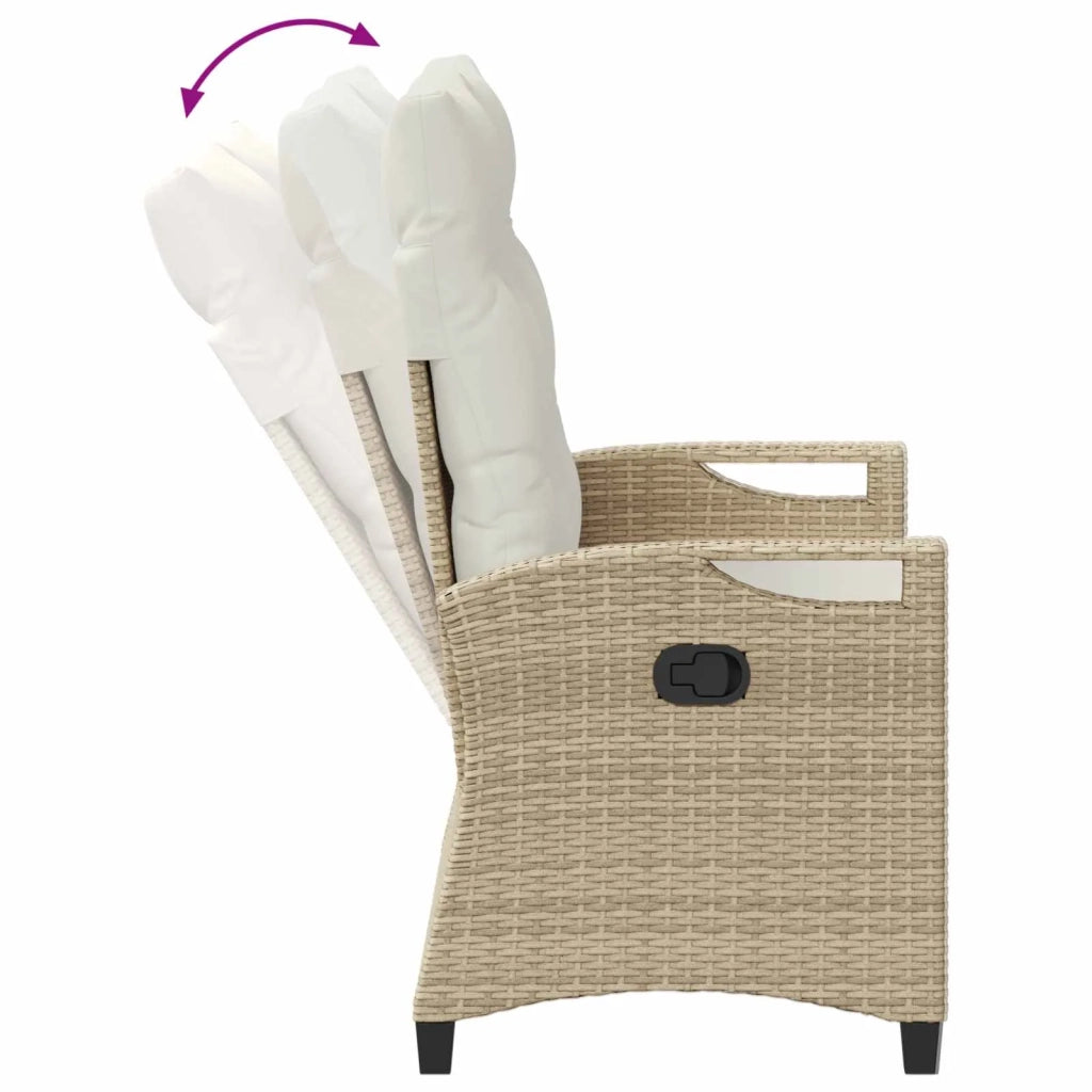 Panchina da giardino Beige e Crema 105 x 60 x 112 cm