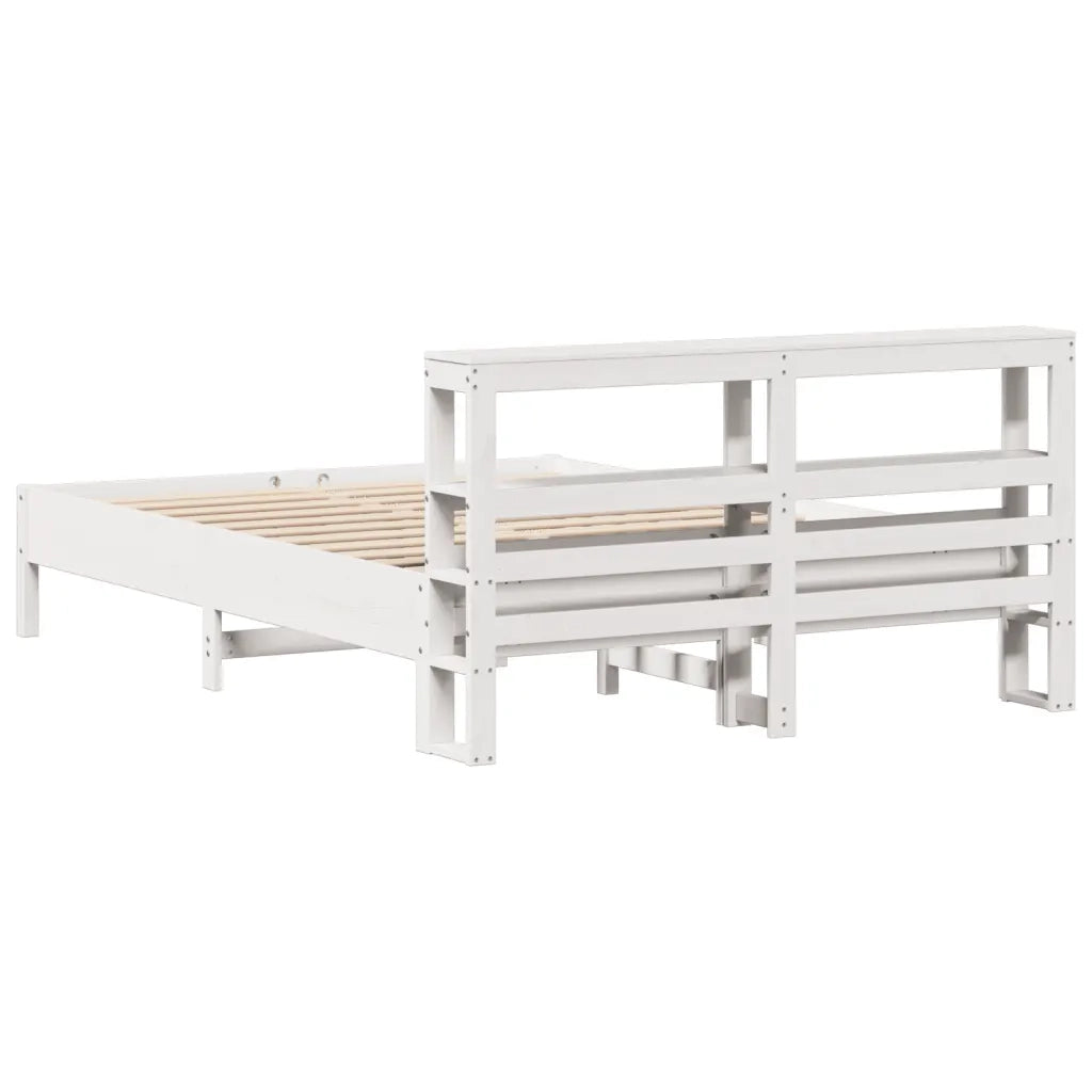 Letto senza Materasso Bianco 150x200 cm Legno Massello di Pino
