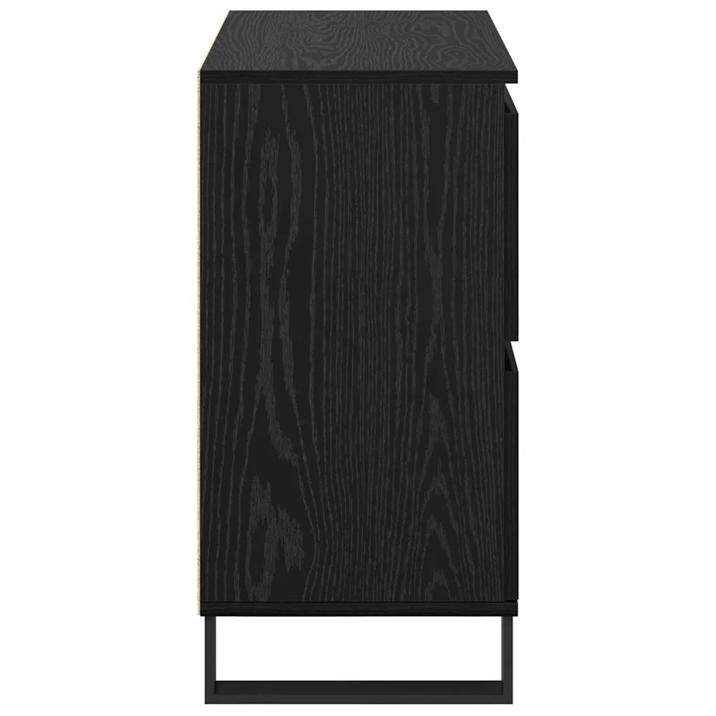 vidaXL Sideboards 3 pcs Rovere nero 180 x 35 x 70 cm Legno multistrato