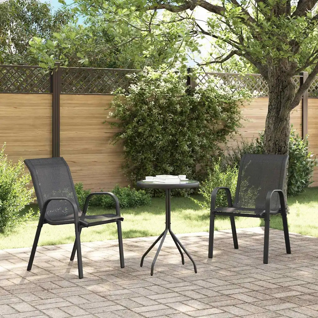 Set Bistro da Giardino 3 pcs Nero Acciaio 42003978