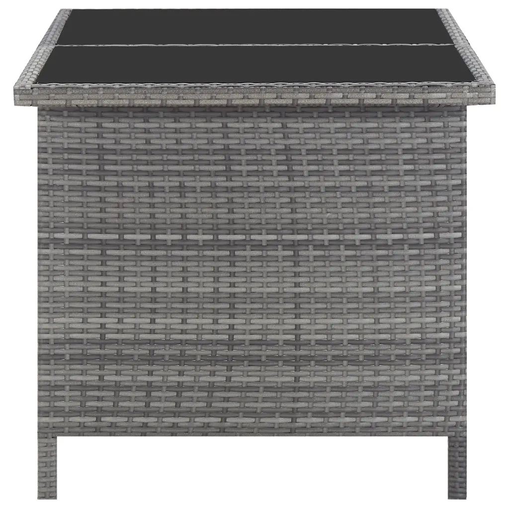 Set da Pranzo da Giardino 5 pz con Cuscini in Polyrattan Grigio cod mxl 35779