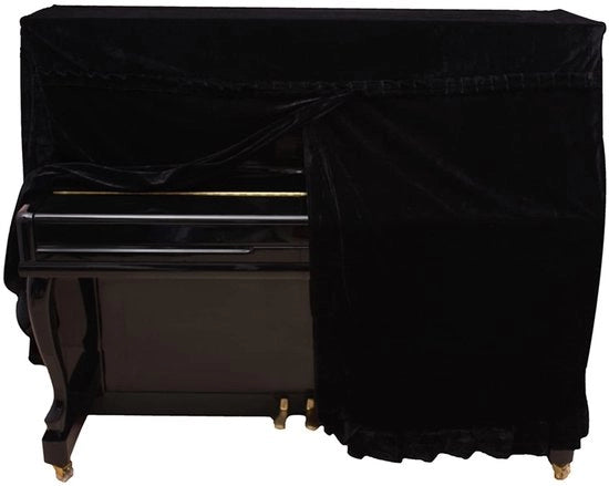 Pianodeksel 158 x 45 x 112 cm - Nero - Protezione contro la polvere - Decorazione - Materiale di alta qualità Prush - Antiscivolo Zoom - Copertura per pianoforte
