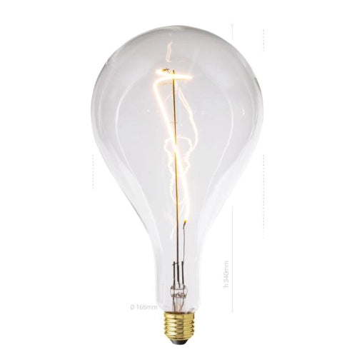 LAMPADINA LED, E27, PERA XXL A160, VETRO CHIARO, 4W, 130 LM, COLORE CALDO 2200K, FILAMENTO ARTISTICO, CLASSE A, DIMMERABILE