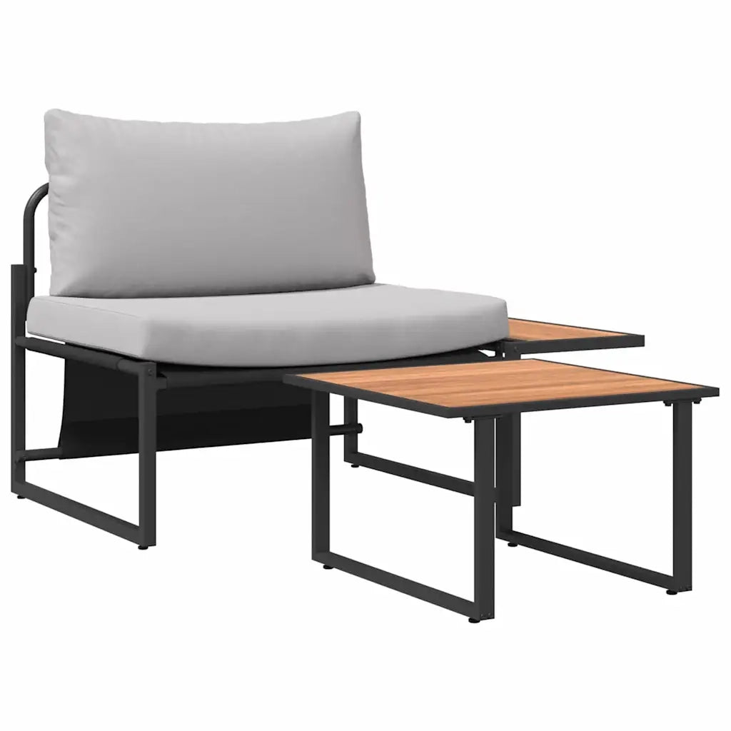 Set Divano da Giardino 2 pz-Sofa da Giardino-Divanetto da esterno Grigio chiaro Acciaio