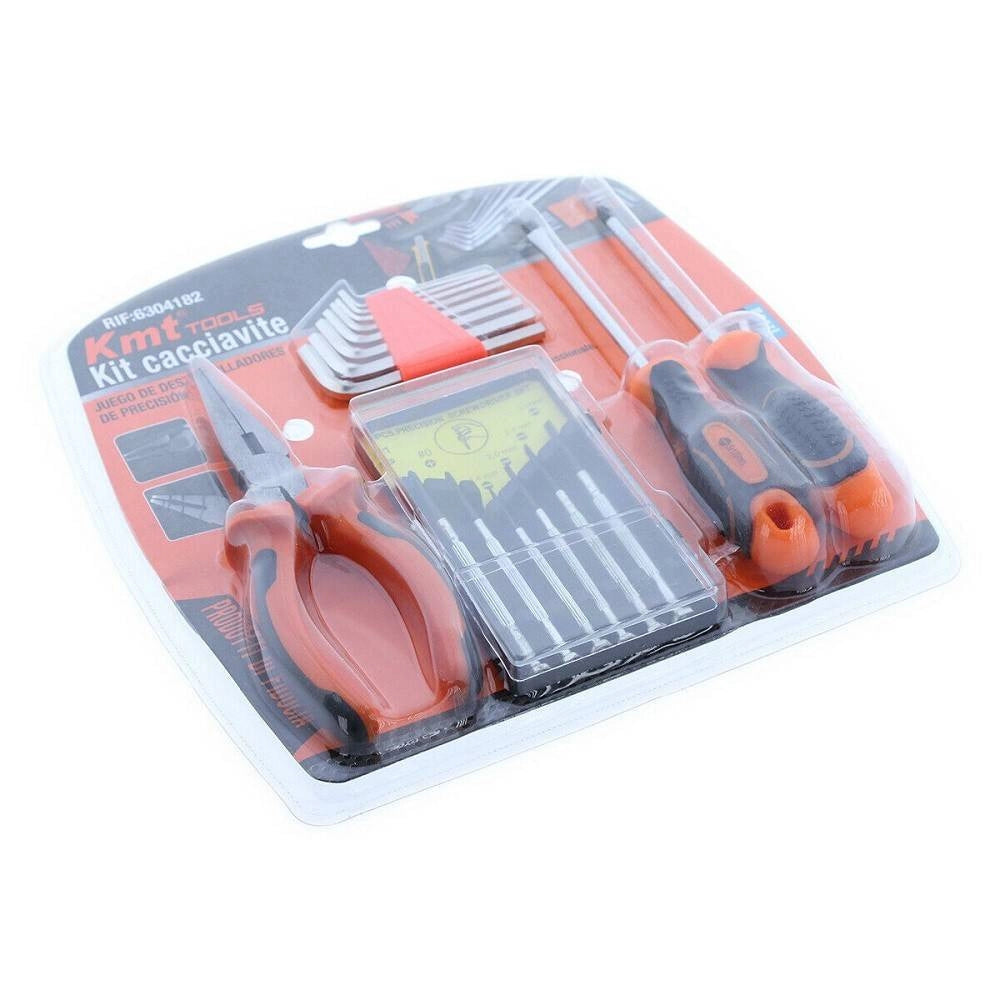 Trade Shop - Set Cacciaviti Di Precisione 17 Accessori Con Pinza Giravite Chiavini Eesagonali -